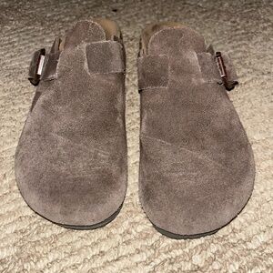 Suede Brown Clogs